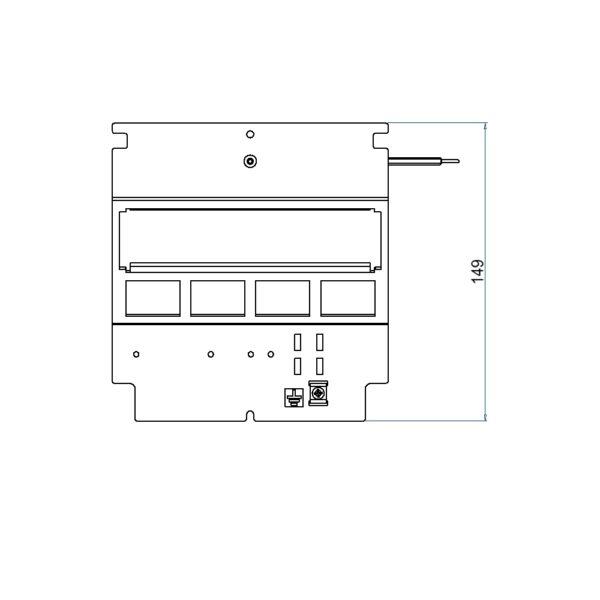 Produktbild UBD 160 150  -  Steckdoseneinsatz mit 3x 45x45- und 4x MH-Ausschnitten, leer